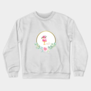 Watercolor Cake in Pinks and Florals | Greeting card Crewneck Sweatshirt